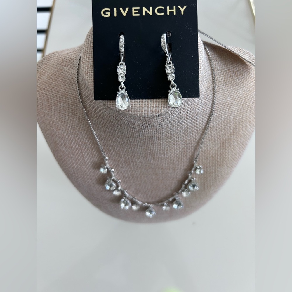 Givenchy Silver-Tone Crystal Drop Earrings
